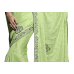 Sizzling Stone Worked Bright Colored Wedding Wear Satin Chiffon Saree